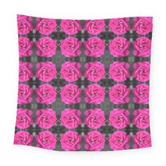 Roses Fleurs Abstrait Square Tapestry (large) by kcreatif