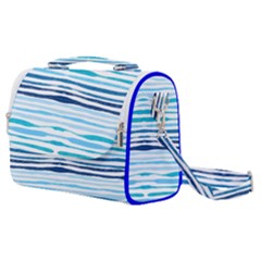 Blue Waves Pattern Satchel Shoulder Bag by designsbymallika