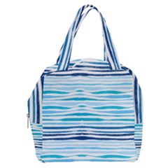 Blue Waves Pattern Boxy Hand Bag