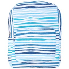 Blue Waves Pattern Full Print Backpack by designsbymallika