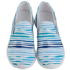 Blue Waves Pattern Men s Lightweight Slip Ons by designsbymallika