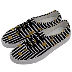 Stripes Heart Pattern Men s Classic Low Top Sneakers by designsbymallika