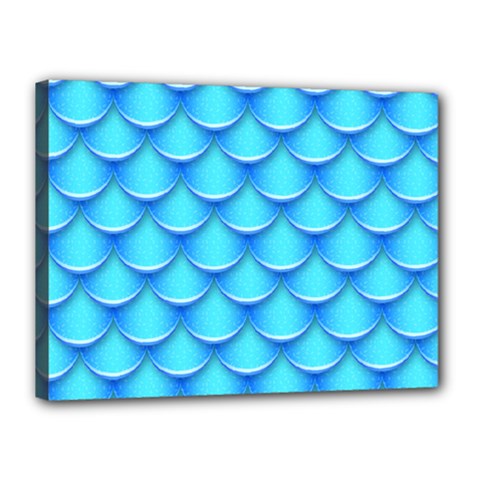 Blue Scale Pattern Canvas 16  X 12  (stretched) by designsbymallika