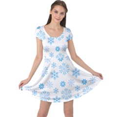 Snowflakes Pattern Cap Sleeve Dress by designsbymallika