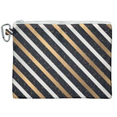 Metallic Stripes Pattern Canvas Cosmetic Bag (xxl) by designsbymallika