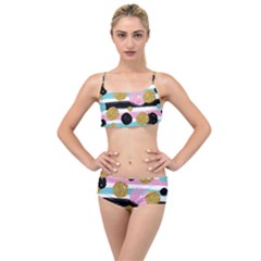 Stripes Pattern Layered Top Bikini Set by designsbymallika