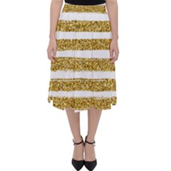 Golden Stripes Classic Midi Skirt by designsbymallika