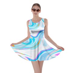 Blue Marble Print Skater Dress by designsbymallika