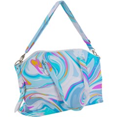 Blue Marble Print Canvas Crossbody Bag by designsbymallika