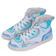 Blue Marble Print Women s Hi-top Skate Sneakers by designsbymallika