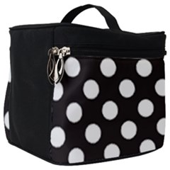Black With White Polka Dots Make Up Travel Bag (big) by mccallacoulture