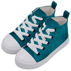 Spiritual Sun Is Raising Over The Peace Of Mind Sea Kids  Mid-top Canvas Sneakers by pepitasart