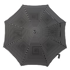 Maze Design Black White Background Hook Handle Umbrellas (large) by HermanTelo