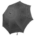 Maze Design Black White Background Hook Handle Umbrellas (Small) View2