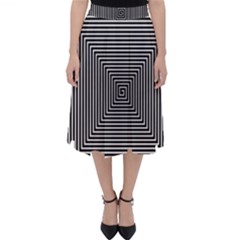 Maze Design Black White Background Classic Midi Skirt