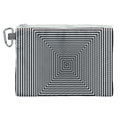Maze Design Black White Background Canvas Cosmetic Bag (xl)