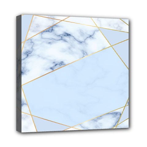 Blue Marble Print Mini Canvas 8  X 8  (stretched) by designsbymallika