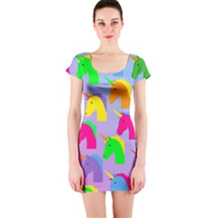 Unicorn Love Short Sleeve Bodycon Dress by designsbymallika
