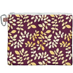 Golden Leaf Pattern Canvas Cosmetic Bag (xxxl)