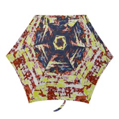 Multicolored Abstract Grunge Texture Print Mini Folding Umbrellas by dflcprintsclothing
