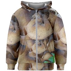 Close Up Mushroom Abstract Kids  Zipper Hoodie Without Drawstring by Fractalsandkaleidoscopes