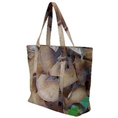 Close Up Mushroom Abstract Zip Up Canvas Bag by Fractalsandkaleidoscopes