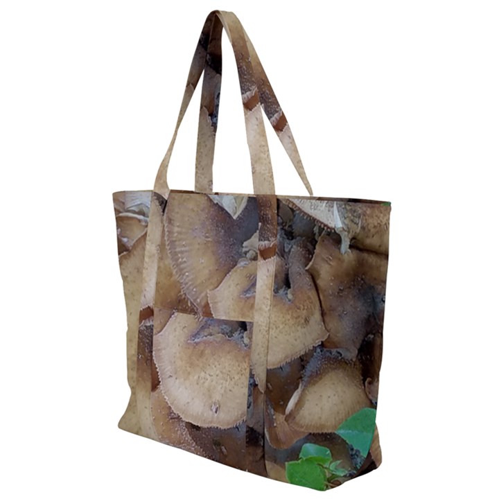Close Up Mushroom Abstract Zip Up Canvas Bag