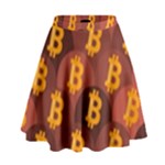 Cryptocurrency Bitcoin Digital High Waist Skirt
