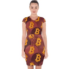 Cryptocurrency Bitcoin Digital Capsleeve Drawstring Dress  by HermanTelo