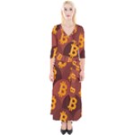 Cryptocurrency Bitcoin Digital Quarter Sleeve Wrap Maxi Dress