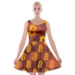 Cryptocurrency Bitcoin Digital Velvet Skater Dress