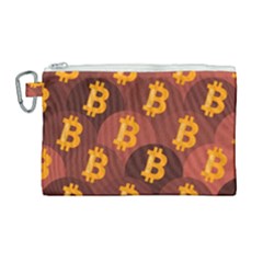 Cryptocurrency Bitcoin Digital Canvas Cosmetic Bag (large) by HermanTelo