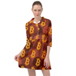 Cryptocurrency Bitcoin Digital Mini Skater Shirt Dress