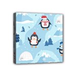 Christmas Seamless Pattern With Penguin Mini Canvas 4  x 4  (Stretched)