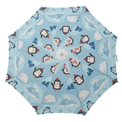 Christmas Seamless Pattern With Penguin Straight Umbrellas by Vaneshart