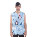 Christmas Seamless Pattern With Penguin Men s Basketball Tank Top