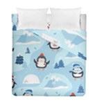 Christmas Seamless Pattern With Penguin Duvet Cover Double Side (Full/ Double Size)