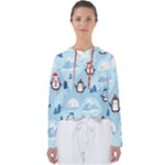 Christmas Seamless Pattern With Penguin Women s Slouchy Sweat