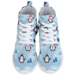 Christmas Seamless Pattern With Penguin Women s Lightweight High Top Sneakers