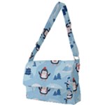 Christmas Seamless Pattern With Penguin Full Print Messenger Bag (L)