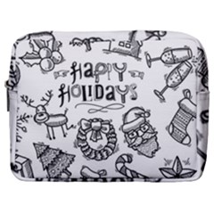 Christmas Seamless Pattern Doodle Style Make Up Pouch (large) by Vaneshart