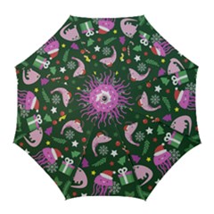 Colorful Funny Christmas Pattern Golf Umbrellas by Vaneshart