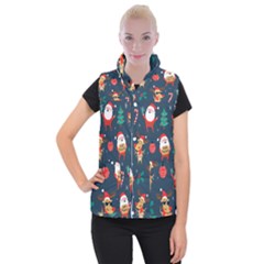 Funny Christmas Pattern Women s Button Up Vest by Vaneshart