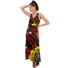 Parade Of The Planets 1 1 V-neck Chiffon Maxi Dress by bestdesignintheworld