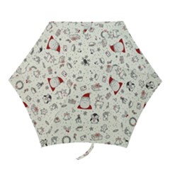 Cute Christmas Doodles Seamless Pattern Mini Folding Umbrellas by Vaneshart