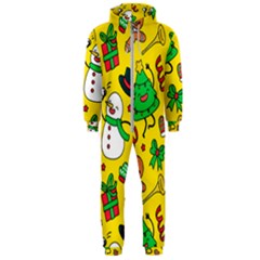 Funny Decoration Christmas Pattern Hooded Jumpsuit (men)  by Vaneshart