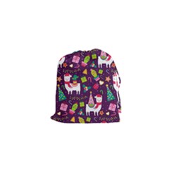 Colorful Funny Christmas Pattern Drawstring Pouch (xs) by Vaneshart