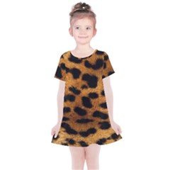 Leopard Skin Pattern Background Kids  Simple Cotton Dress by Vaneshart