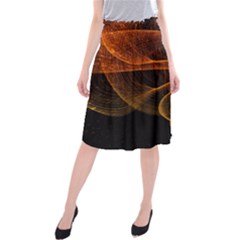 Circle Fractals Pattern Midi Beach Skirt by HermanTelo