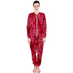 Background Abstract Surface Red Onepiece Jumpsuit (ladies) 
